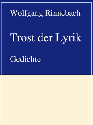 cover image of Trost der Lyrik
